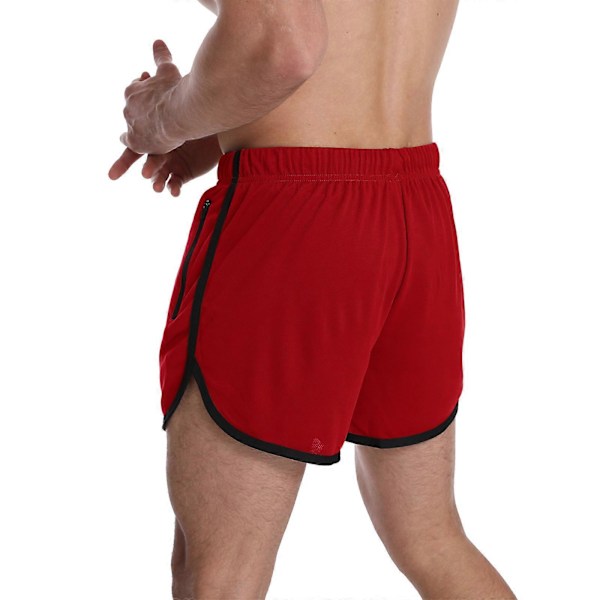 Urheilushortsit Juoksuun Hengittävät treenishortsit Kuntosalishortsit taskuilla miehille - LGL Red M