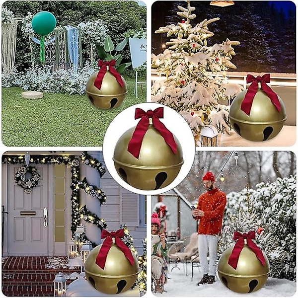 Store Julepynt Udendørs | Store Julekugler | Juleopblæsables | Opblæsbar Julekugle Jingle Bell | Opblæsables B (LGL) 60cm