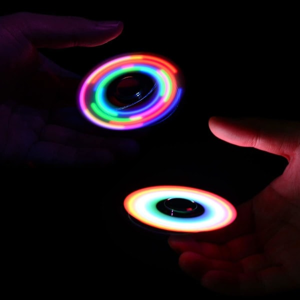 Metallinen LED-valo Fidget Spinner - Juhlasuosio runsaalla valoshow'lla - Ahdistusta lievittävät aistilelut lapsille aikuisille[GL] robin blue