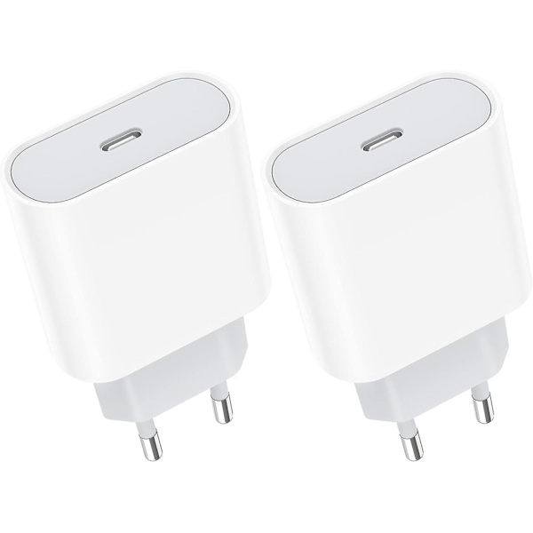 20w 2-pak Usb C Hurtiglader, Usbc Socket Type C Vegg AC Strømadapter