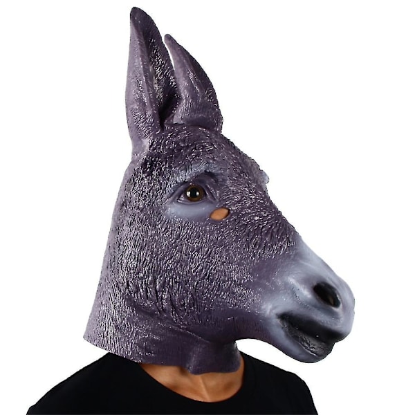 Shrek Åsna Mask Halloween Nyhet Deluxe Kostym Party Cosplay Latex Djurhuvud Mask Vuxen LGL B