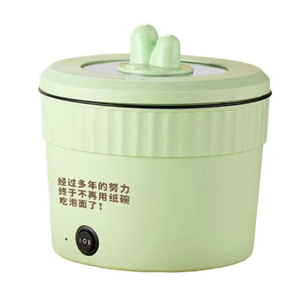 Elektrisk Gryte Non-Stick Ramen Koker Multifunksjonell Gryte for Wok Biff Nudler Ramen Koker LGL Green 1.8L Kimchi Pot
