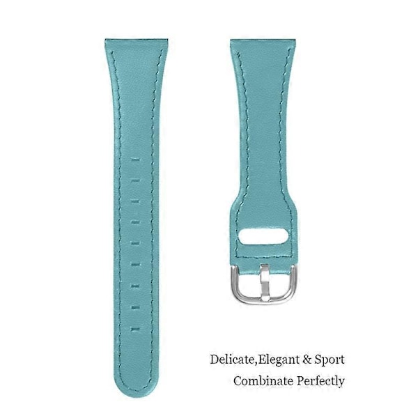 Til Garmin Vivoactive 3/Vivoactive 3 Music Kvægskind Læder Justerbar Armbåndsurrem (20mm) Light blue Garmin Vivoactive 3