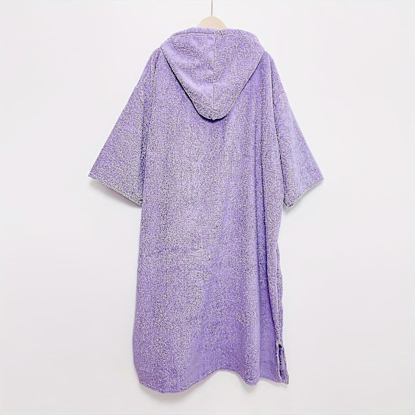 WJTG Ny stil 1 stk Mikrofiber Badekåpe i ensfarget, Langermet Brukbar Hettehåndkle, Mykt Strandhåndkle med Lomme, Skifterobe For LGL Purple 43.31*29.53inch