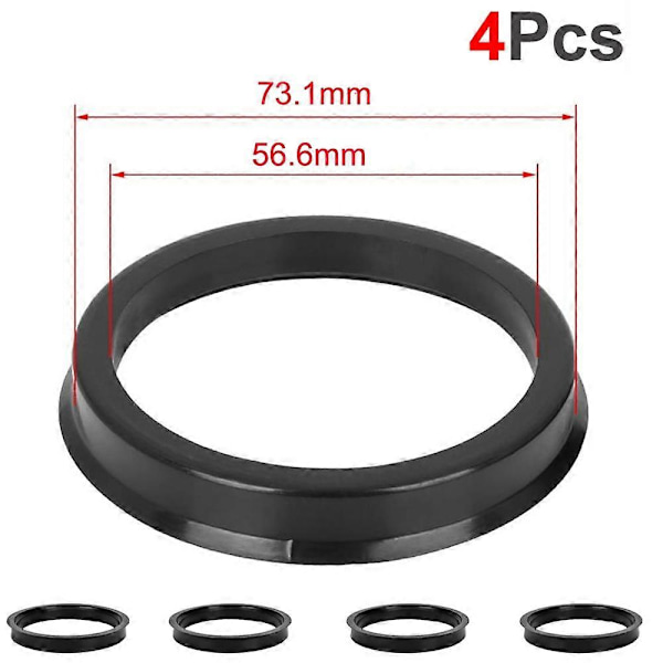 AUTCOAT 4 st/set Automotive Bil Plast Hjulnav Centreringsringar Center Hubringar Borrning 73.1-57.1 66.6-57.1 LGL 73.1-56.6