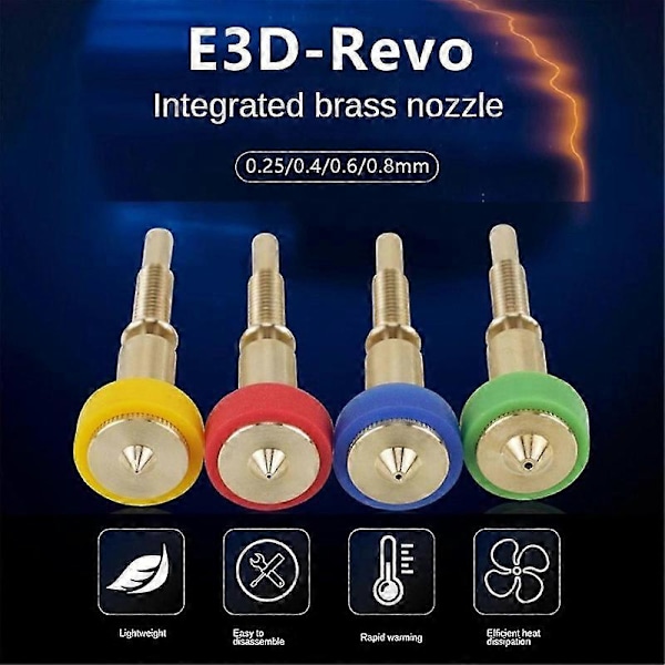 1 stk. Messing Titanium Dyse Heatbreak Messing Titanium Dyse til Hotend Ekstruder 0,8 mm LGL Photo Color