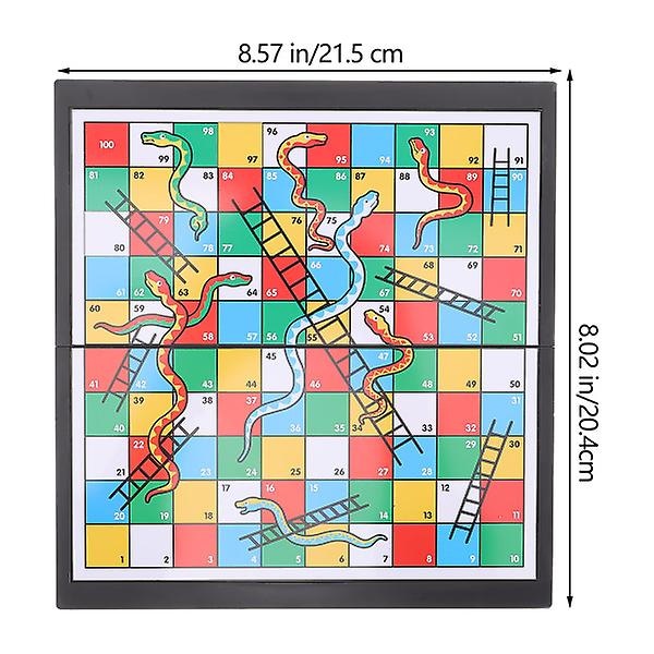 1 Sæt Slange og Stiger Brætspil Sjove Magnetiske Brikbræt Legetøj Magnet Brætspil As Shown 21.8X20.4cm