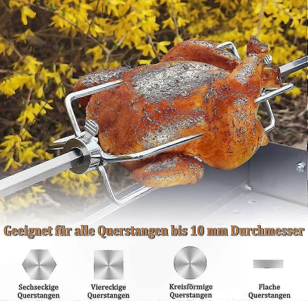 Rotisseri-gafler i rustfrit stål til grilltilbehør (LGL) 2PCS