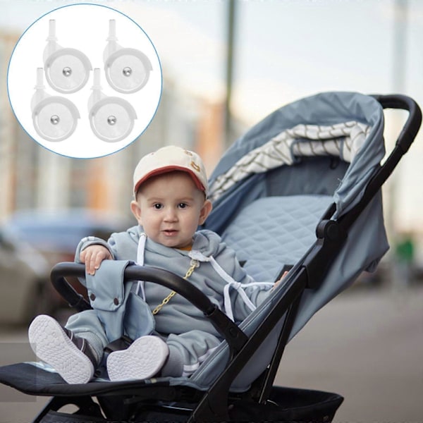 4 stk. Universal Erstatningshjul til Baby Walkers Hjul til Baby Trend Klapvogne og Walkers (LGL)