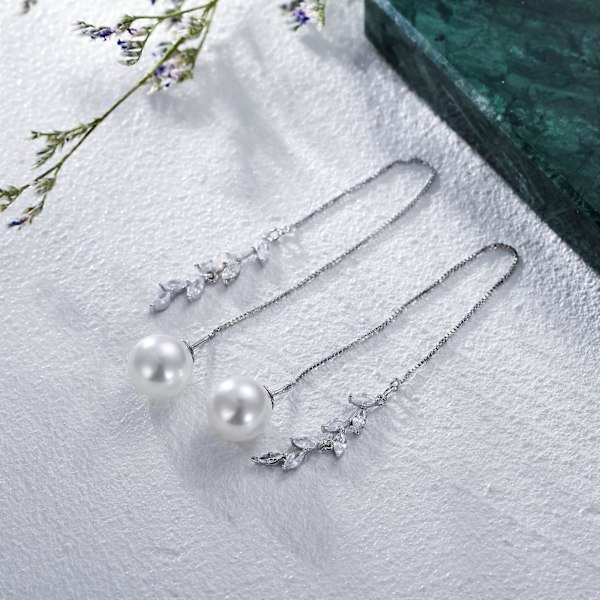 925 Sterling Sølv Blomster Øretråder Blomster Hoop Øredobber Tusenfryd Dingle Øredobber Trekk Gjennom Øredobber for Kvinner Jenter (LGL)
