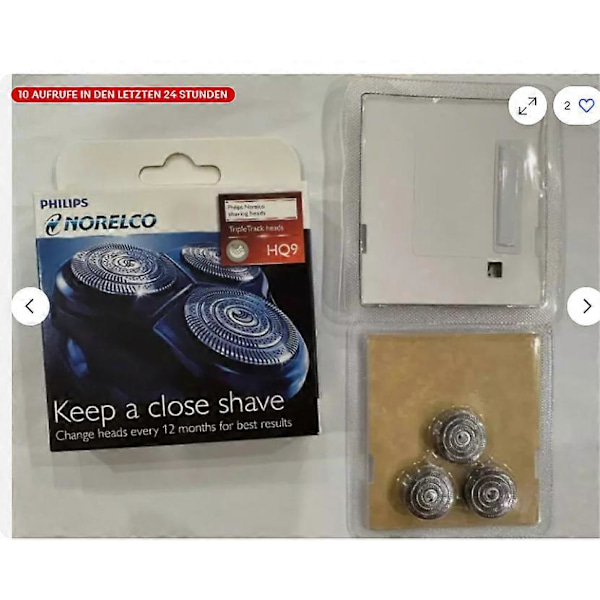 3-pak barberhoved Philips HQ9 Norelco HQ9190 HQ9199 PT920 HQ8253 HQ8260 HQ8261 LGL