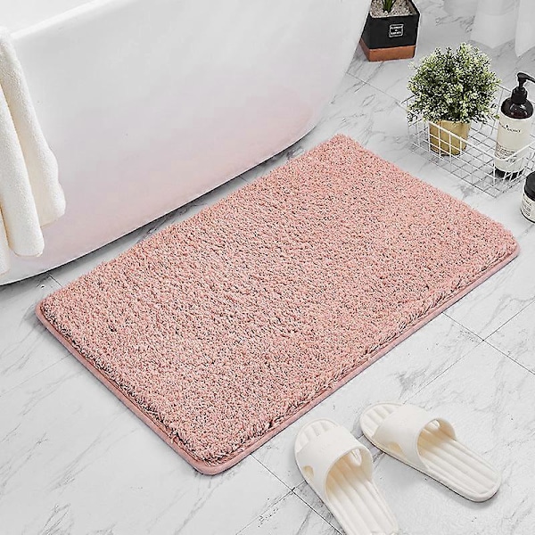 Bade Måtte Skridsikker Absorberende Brusebad Badeværelse Tæppe Fortykket No.b11 LGL Pink 60*90cm