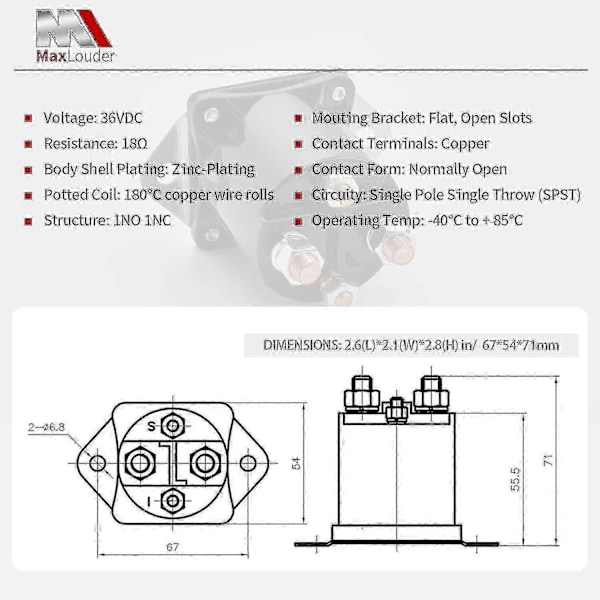 36V Golfbil Solenoid 4 Terminal Elektrisk Startmotor Solenoid För Club Car Ds 1976-1998 LGL