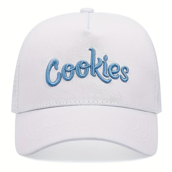 Cookies Baseball Cap Udendørs Skygge Kasket Sommer Solskærm Åndbar Mesh Cap Trucker Hat - NEHXV [LGL] Cookies white Adjustable 55-61cm