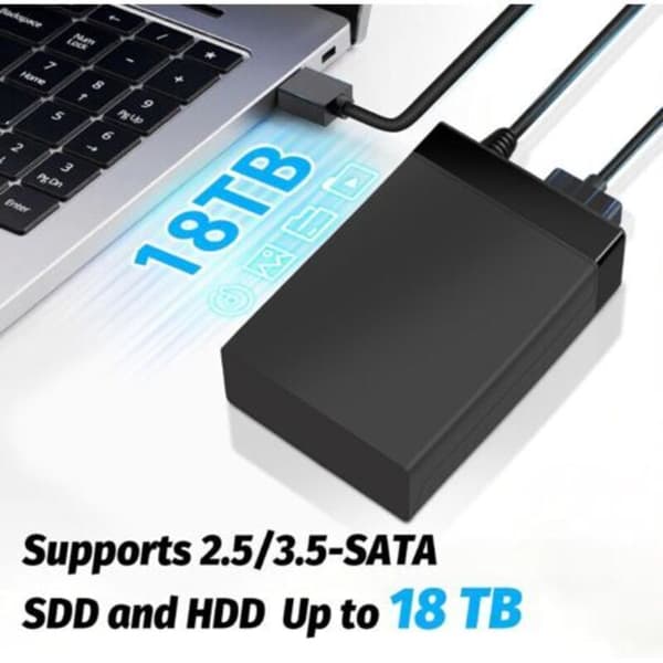 USB 3.0 SATA HDD-dokkingstasjon for 2,5\" og 3,5\" SATA-harddisker/SSD-er (LGL)