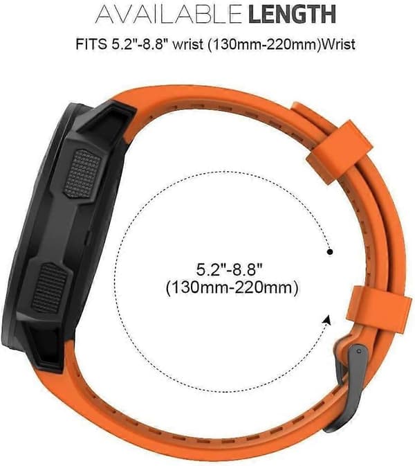 Urrem Blød Silikonerem til Garmin Instinct 2 Solar Tactical Vandtæt Orange (LGL)