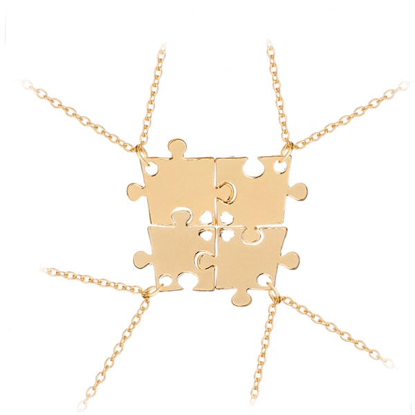 Puzzle Halskæde til Bedste Venner 4-pak Guld (LGL)
