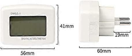 220V Blått Bakgrunnslys Digital LCD Voltmeter Panel Spenningstester EU Plugg DM55-1 AC 80-300V (LGL)