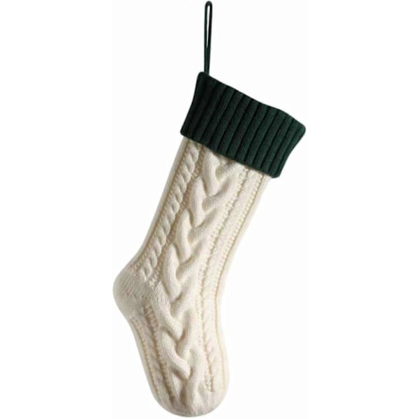 Joulusukka 45 cm Suuri Mukautettu Perheen Joulusukka Neulottu Kirjailtu Joulusukka (1 kpl) (K, One Size) (LGL)