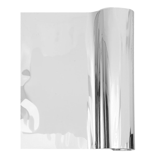1 rull med speilklistremerke Selvklebende speildekal Selvklebende speilornament Veggspeilark LGL Silver 200.00X50.00X0.10CM