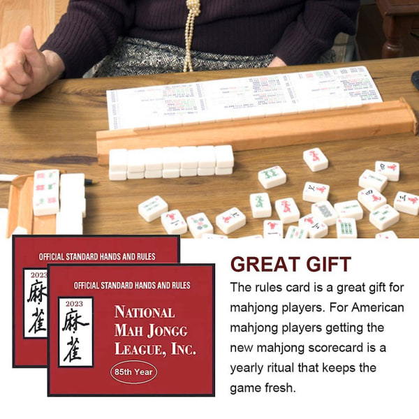 Mah Jongg -kortti print Adults League Beginners Gift Home Hands Säännöt selkeät
