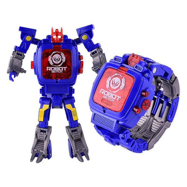 Kid Children Robot Electronic Watch Manual Transformation Creative Toys Deformed Blue