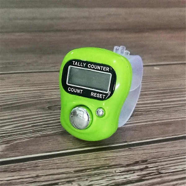 Lille mini tæller LED tæller fingerring tæller nøgletæller LGL Green