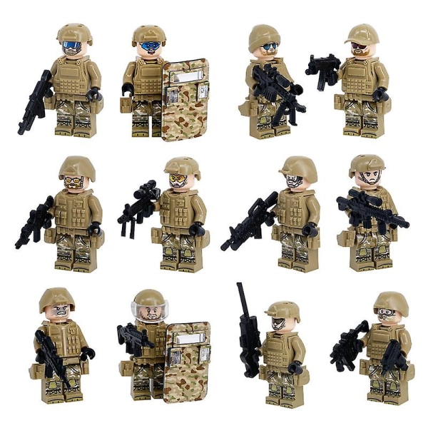 Militär Minifigurer Set, Armé Soldat Bygg Leksaker, Swat Minifiguren Serie