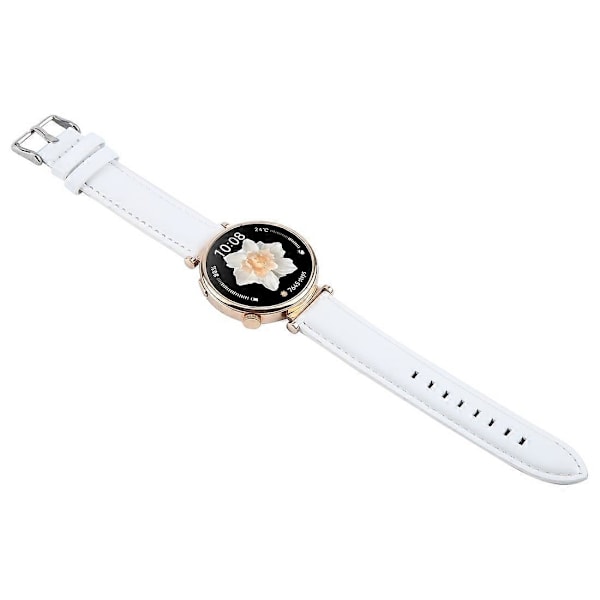 For Garmin Lily 2 Active Lily 2 Armbånd 14mm Topplag Kuskinn Lær Klokkereim - Brun Bambus LGL Multicolor White