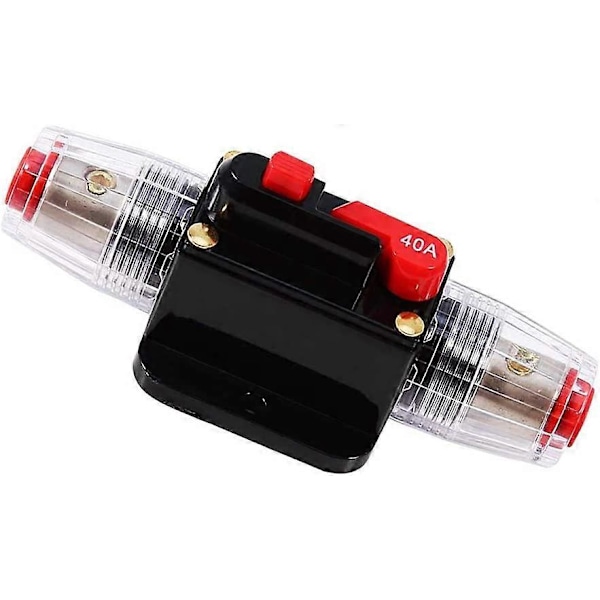 40A Vandtæt Bilafbryder, 12V-24V DC Inline Sikringsholder, Manuel Reset Kontakt Bil Audio Sikring, Inline Sikringsboks (LGL)