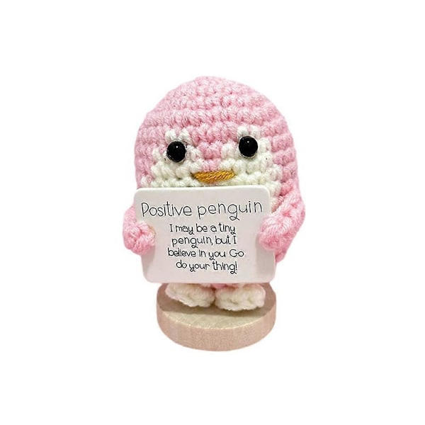 Hauska Positiivinen Neulottu Pingviini Lelu Pieni Nukke Kodin Koristeet Emotionaalinen Tuki Luovat Lahjat LGL Pink
