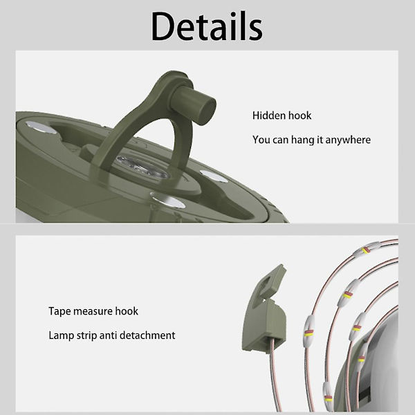 10m Udendørs Vandtæt Bærbar Stowable String Light Camping String Lights [LGL] warm light8m