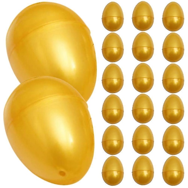 24pcs Empty Golden Eggs Easter Plastic Egg Kids Toy Wrapping Egg Party Lottery Egg