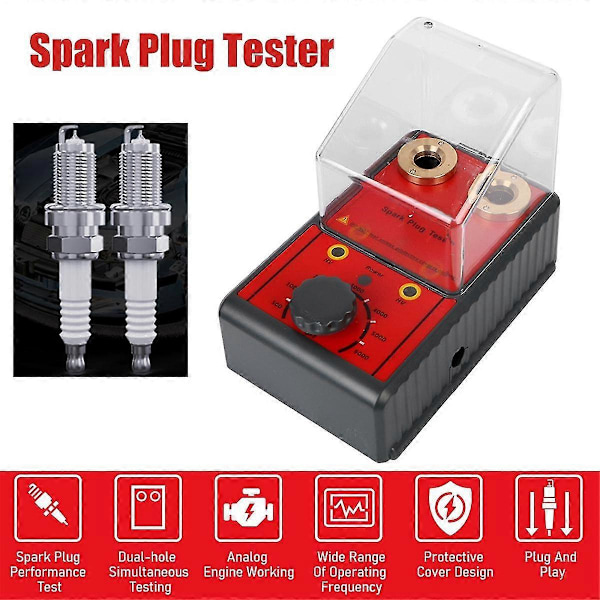 0-6000RPM 12V Tändstifts Testare Diagnostiskt Verktyg Analysator Tändsystem Test Motorcykel Lastbil Bensinfordon EU-kontakt LGL Red