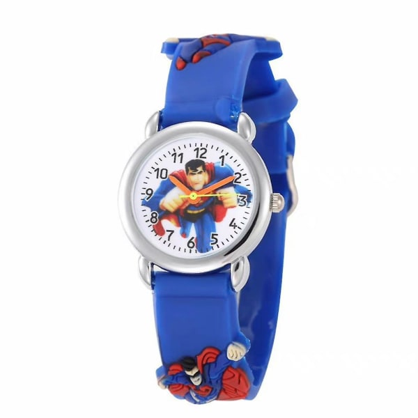 Barne Superman Spider-man Silikonklokke Superheltklokke Gaver [LGL] Blue