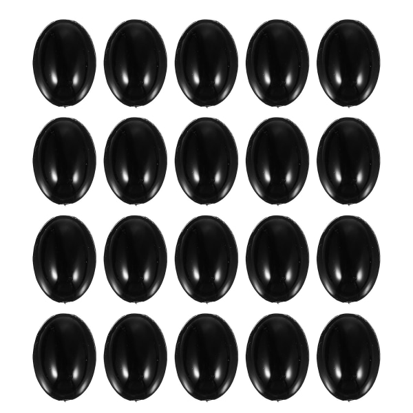 100 stk sort plast ovale sikkerhedsøjne og næser til bjørnedukke gør det selv-håndværk Black 1.5X1X0.5CM