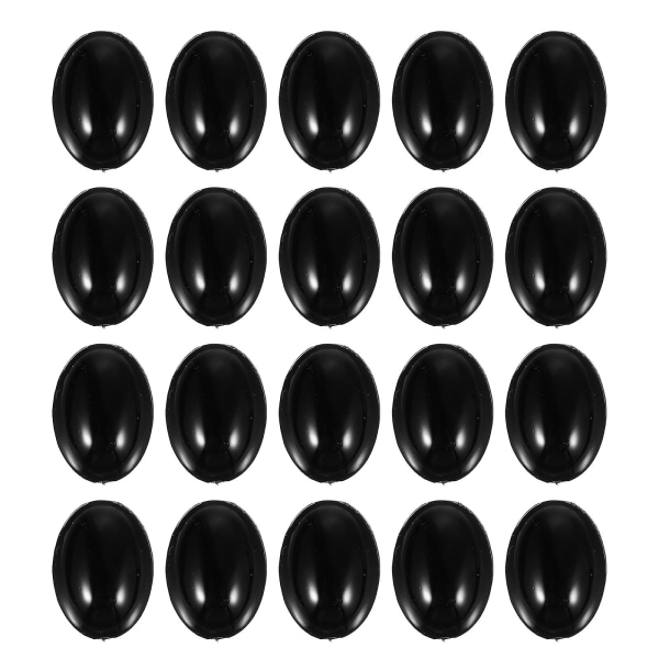 100 stk sorte plast ovale sikkerhetsøyne og neser for bamsedukke DIY-håndverk Black 1.5X1X0.5CM
