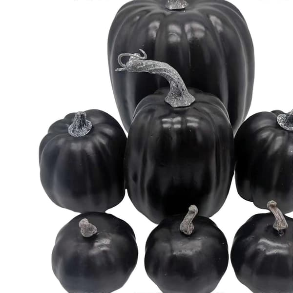 7x Kunstige Græskar Efterårsskum Håndværk Halloween Håndarbejde til Ferie Spisning (LGL) black
