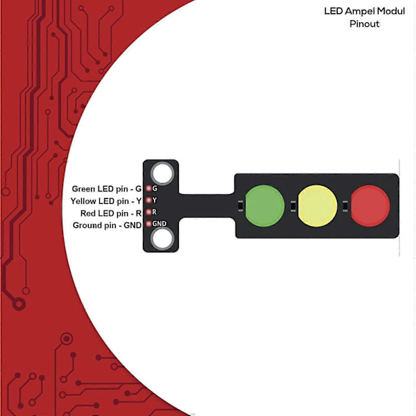 5x LED Trafikklysmodul Kreativ DIY Mini Trafikklys 3.3-5V Kompatibel med for as shown