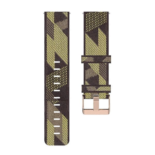 23mm Randig Vävd Nylon Armbandsrem för Fitbit Versa 2, Fitbit Versa, Fitbit Versa Lite, Fitbit Blaze (LGL) Yellow