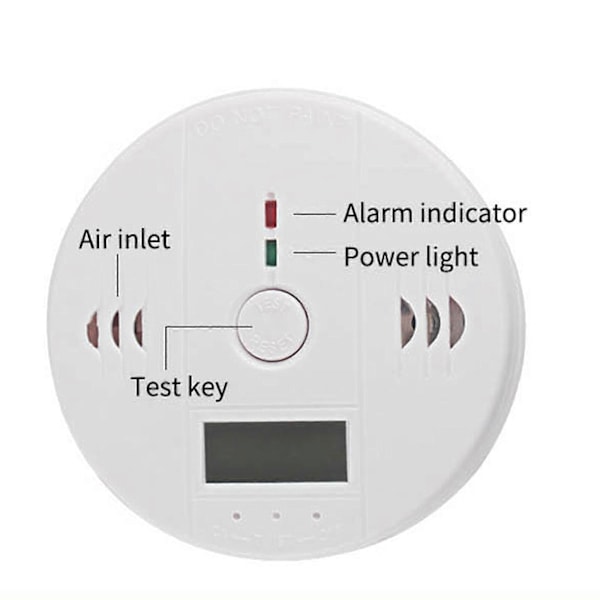 LCD-display Kolmonoxiddetektor med 80dB Alarm LGL 2