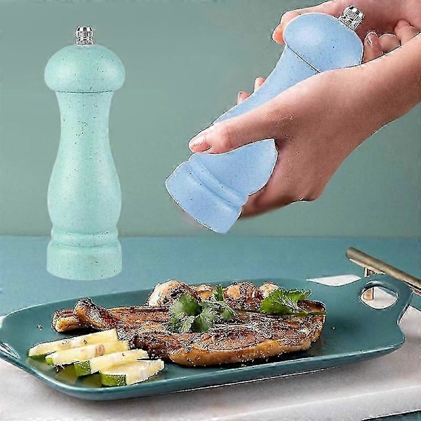 Høykvalitets Salt- og Pepperkvern i Eiketre med Justerbar Grovhet og Påfyllbar - GOOD LGL Light Ocean Blue- Nordic Green