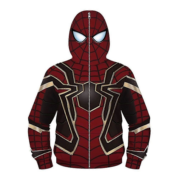 Børne Spider-man Hættetrøjer Hætte Zip Jakke Top Overtøj Fans Gave LGL D 1
