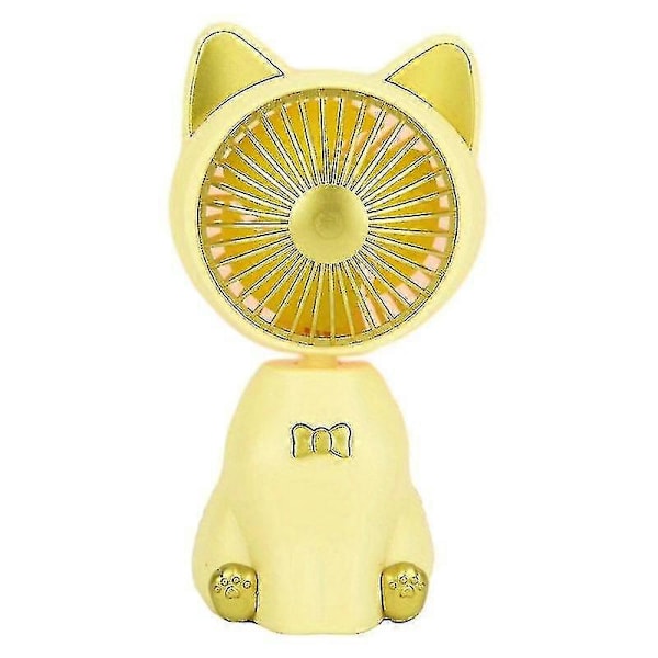 Usb Uppladdningsbar Katt Handhållen Skrivbordsfläkt Är Söt Bärbar Tyst Och Semestergåva LGL yellow