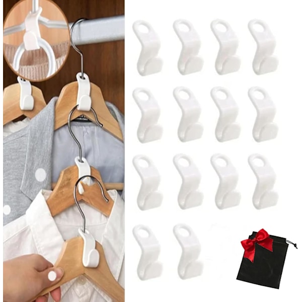 Space-Saving Clothes Hanger Connector Hooks, Space-Saving Clothes Hanger Connector Hooks for Plastic Hangers, Free Storage Bag [l]