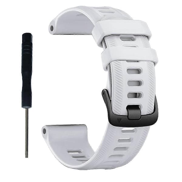 Officiel Twill Silikone Urrem Til Garmin Forerunner 955 (LGL) White