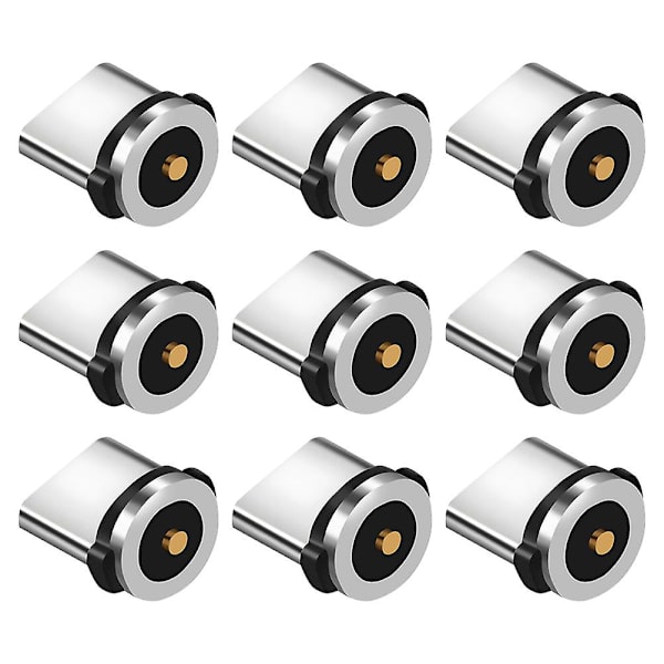 9 st roterande pluggadapter Mini Usb magnetisk adapter Magnetisk telefonkabeladapter Magnetisk plugg Mikro magnetisk laddningsadapter [GGL] Silver 0.98X0.80X0.50CM