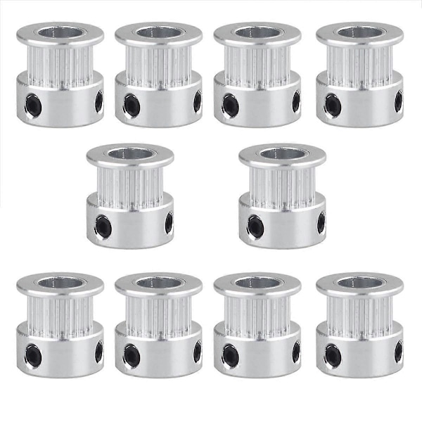 Pakke med 10 GT2 Timing Pulley med 20 tænder 3D-printertænder, 5 mm boring, 6 mm bredde (LGL)