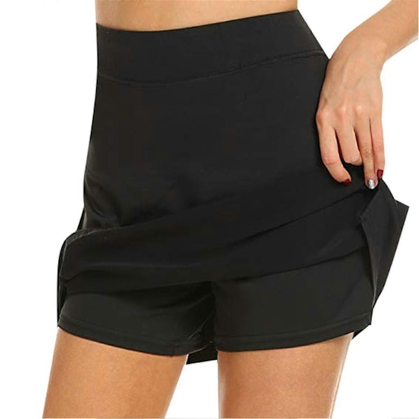 Anti-gnidnings Active Skorts Superbløde Komfortable Dame Atletiske Letvægts Nederdele Med Shorts LGL Black XL