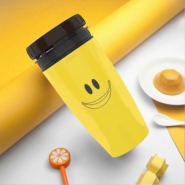 Portabel Twizz Mugg Läcksäker Resemugg med Sugrör Dubbla Lager Isolerad Silikon Twist Design Varma/Kalla Dryckesmuggar för Barn Studenter iang LGL Yellow C